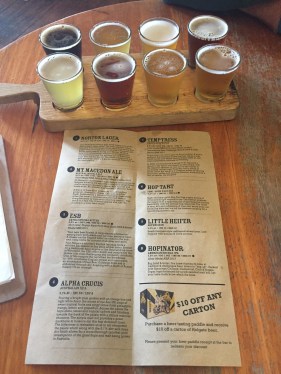 Holgate Brewhouse tasting paddle